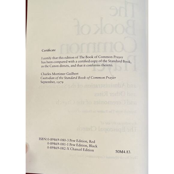 The Book of Common Prayer (1979, Hardcover) Episcopal Church Pew Edition Red - Picture 8 of 10
